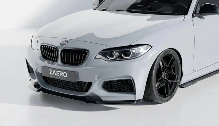 Bmw 2 Series, M235i & M240i F22 F23 Evo-1 Gloss Black Front Splitter By Zaero (2014-2019) 2