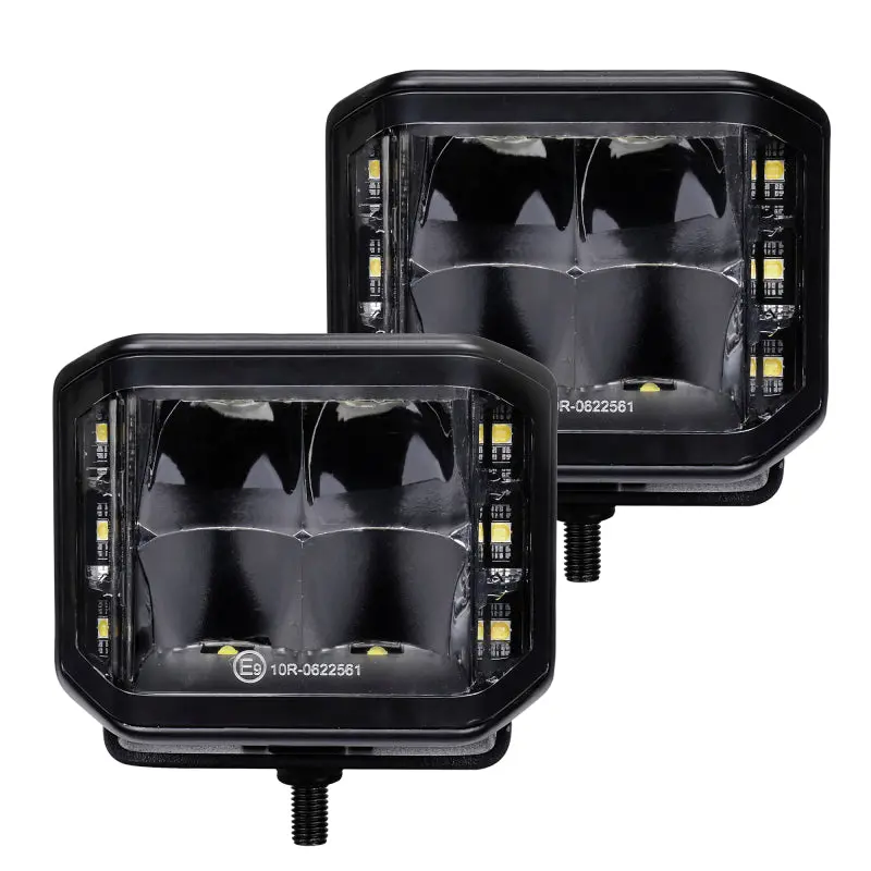 Go Rhino Xplor Blackout Cube Led Sideline Spot Light Kit – Surface-Mount, 4X3", Black (Pair) 1