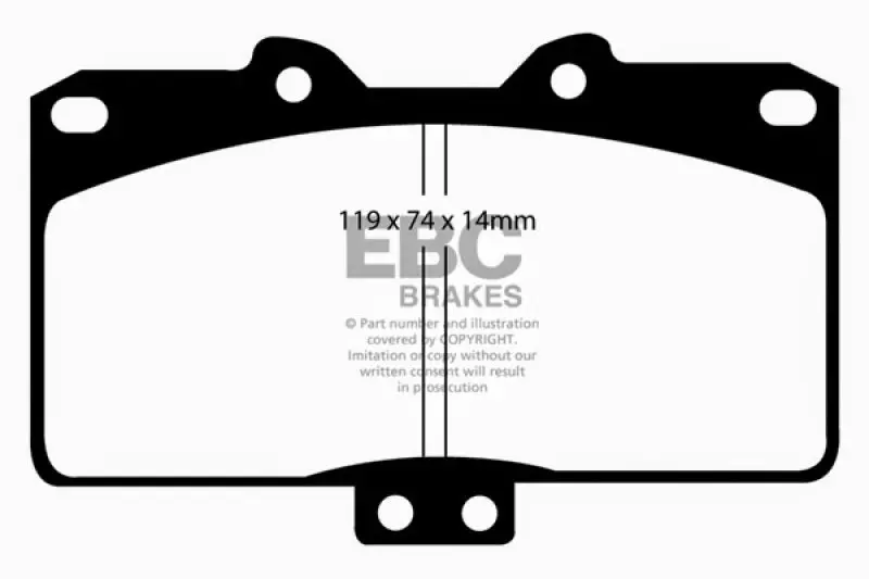 Ebc Redstuff Front Brake Pads For 1991–1993 Dodge Stealth 3.0L Awd 2