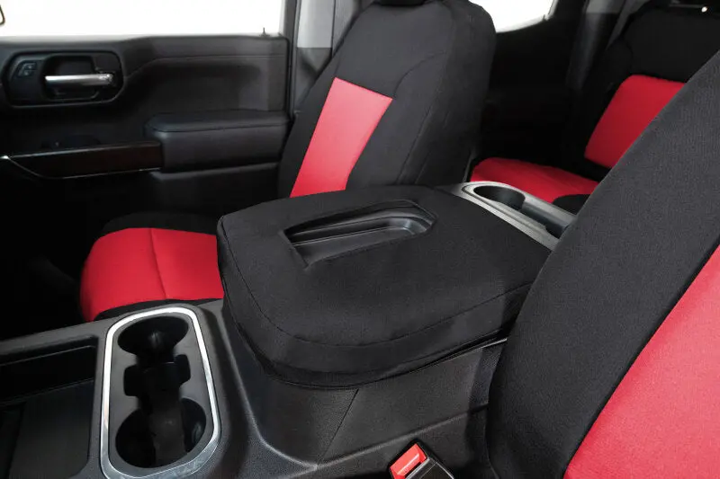 Covercraft Red/Black Endura Precisionfit Second-Row Seat Covers For 2022–2024 Toyota Tundra 1