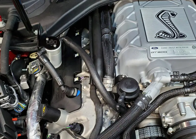 J&L Oil Separator For 2020–2022 Ford Mustang Gt500 – Passenger Side, 3.0-Liter Engine, Clear Anodized Housing 2