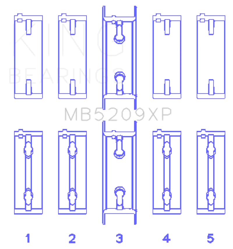 King Performance Main Bearing Set For Mitsubishi 4G63/4G64 – 2Nd Gen Dsm & Evo I–Iv, +0.25Mm Oversize 1