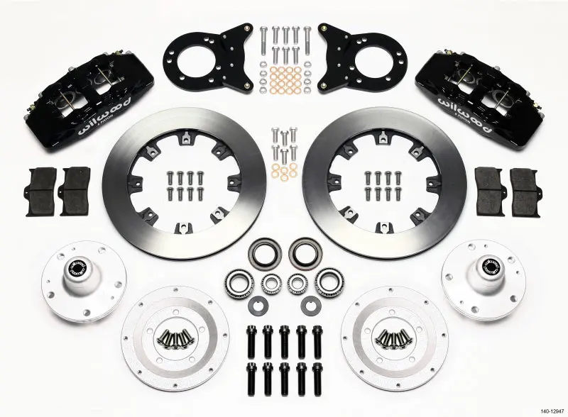 Wilwood Dynapro 6-Piston Front Hub Conversion Kit: 12.19" Rotor, Fits 1965–1969 Mustang Disc & Drum Spindles 1