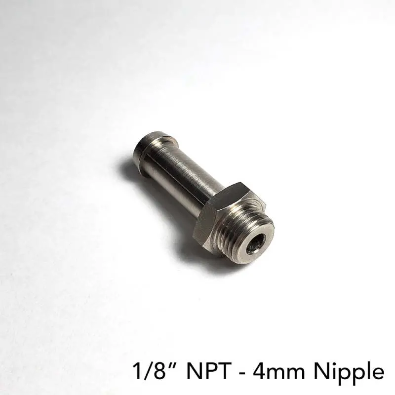 Ticon Industries 4Mm Nipple Fitting – 32Mm Overall Length, 1/8" Npt Male Thread 1