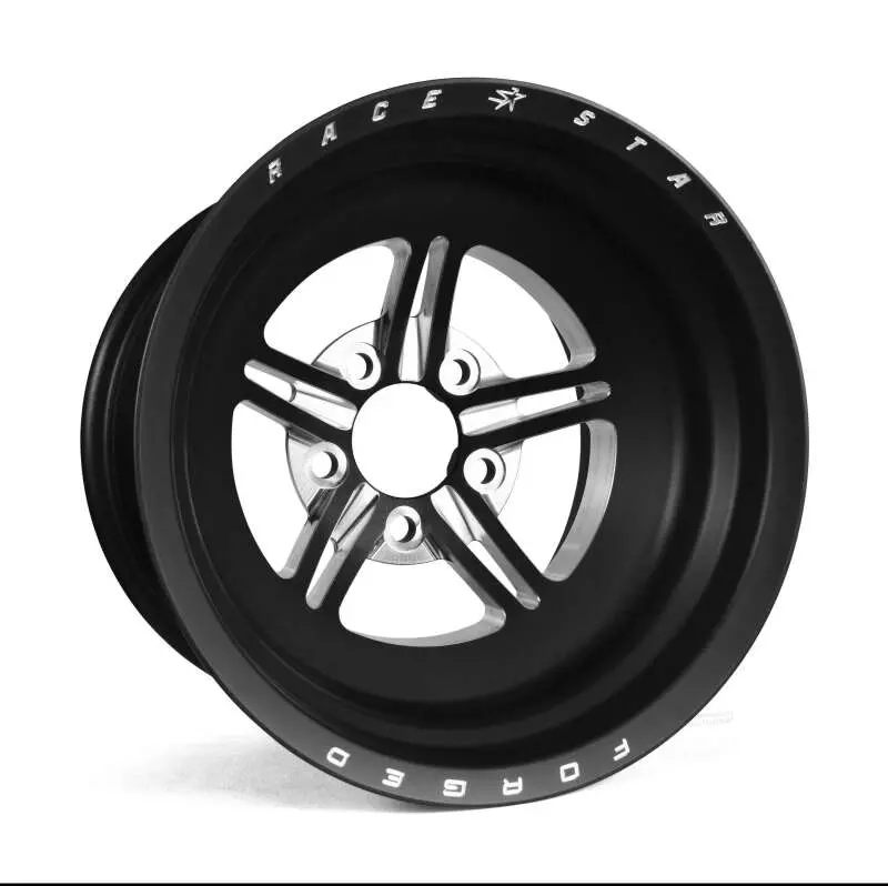Race Star 63 Pro Forged Aluminum Wheel: 15X10", 5X5" Bolt Circle, 2" Backspace – Black Anodized & Machined Face 1